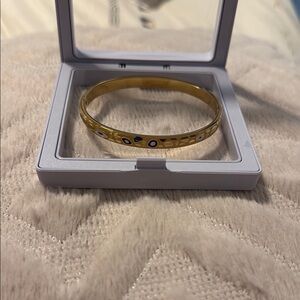 Stainless Steel Evil Eye Bracelets 14K Gold Bangle Bracelet